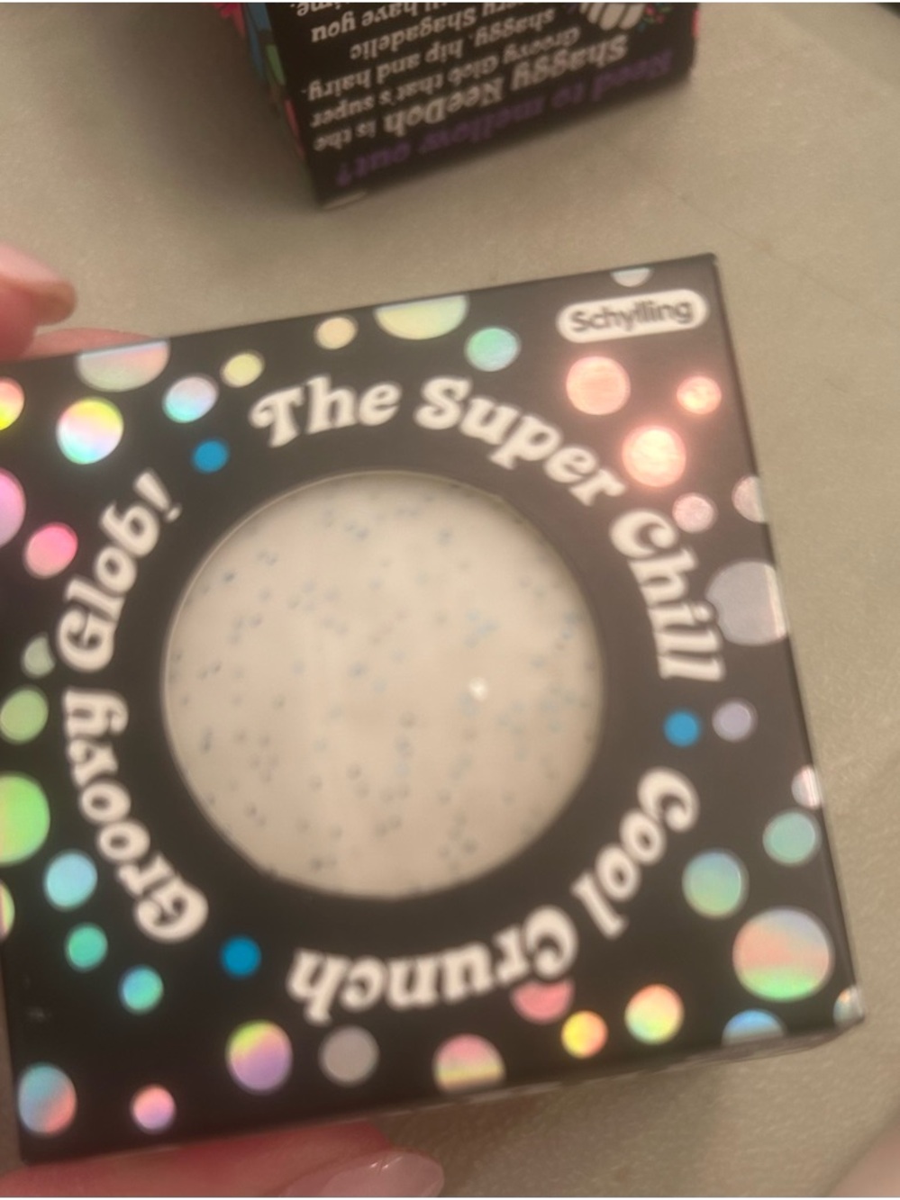 Needoh The Super Chill Goo Crunch Groovy Glob! - White with Blue Glitter needoh